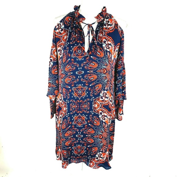 Parker Cold Shoulder Abstract Shift Dress Small - Picture 1 of 7